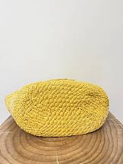 kitlife LOEWE + Paula's Ibiza Medium Leather-trimmed Woven Raffia Tote In Neutrals Yellow - 46x24x15 cm - 3