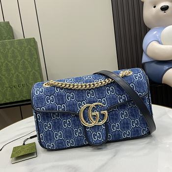 Kitlife GUCCI BLUE ‘GG MARMONT SMALL’ SHOULDER BAG - 26x15x7 cm