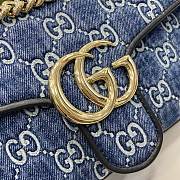 Kitlife GUCCI BLUE ‘GG MARMONT SMALL’ SHOULDER BAG - 26x15x7 cm - 4