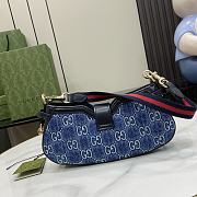 Kitlife Gucci Moon Side mini shoulder bag blue denim - 27.5x 12.5x 6.5 cm - 6