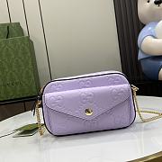 Kitlife GUCCI Super Mini GG leather crossbody bag violet - 18x11x4 cm - 1