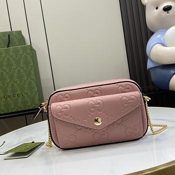 Kitlife GUCCI Super Mini GG leather crossbody bag Pink - 18x11x4 cm