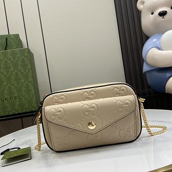 Kitlife GUCCI Super Mini GG leather crossbody bag Beige - 18x11x4 cm