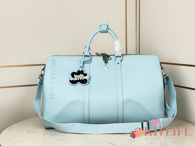 Kitlife Lousi Vuitton Keepall Bandoulière 50 Sky Blue bag - 50 x 29 x 23 cm - 1