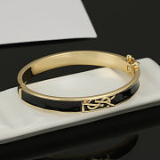 kitlife SAINT LAURENT Logo-plaque Bangle Bracelet In Black  - 3