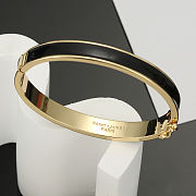 kitlife SAINT LAURENT Logo-plaque Bangle Bracelet In Black  - 5