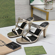 kitlife Gucci women's slim horsebit slide sandal Gold - 75mm - 1