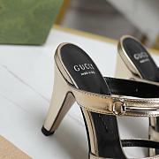 kitlife Gucci women's slim horsebit slide sandal Gold - 75mm - 2