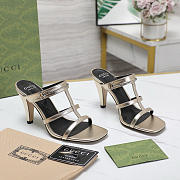 kitlife Gucci women's slim horsebit slide sandal Gold - 75mm - 3