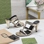 kitlife Gucci women's slim horsebit slide sandal Gold - 75mm - 4