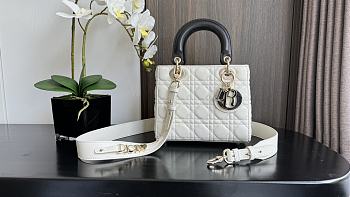 kitlife Lady Dior Bag Two-Tone white and black - 20cm