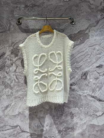 kitlife Loewe Anagram vest in mohair Soft White