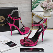 kitlife Versace Medusa '95 SATIN SANDALS heels 110 MM pink - 5