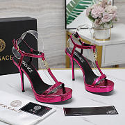 kitlife Versace Medusa '95 SATIN SANDALS heels 110 MM pink - 4