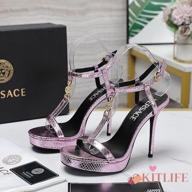 kitlife Versace Medusa '95 SATIN SANDALS heels 110 MM violet - 1