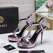 kitlife Versace Medusa '95 SATIN SANDALS heels 110 MM violet - 1
