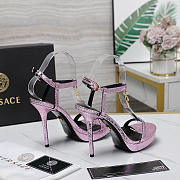 kitlife Versace Medusa '95 SATIN SANDALS heels 110 MM violet - 5