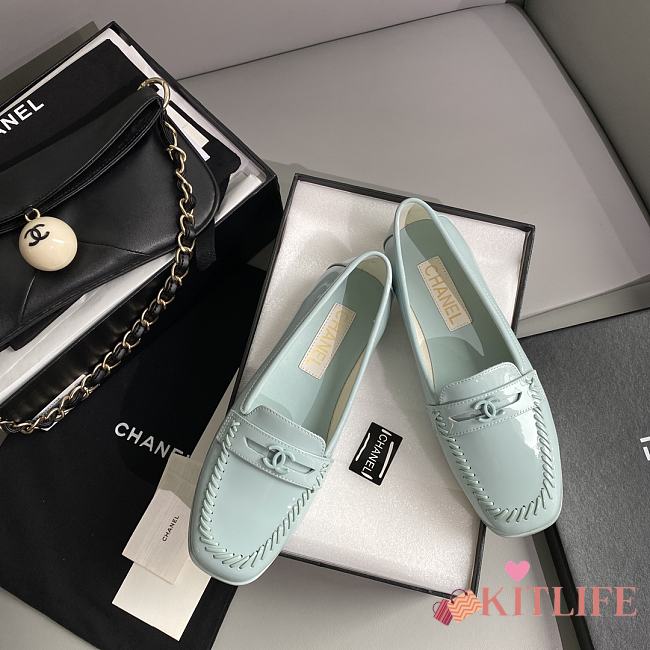 kitlife Chanel loafer MOCCASINS Patent Calfskin Light Blue - 1