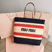 Kitlife Miu Miu Logo woven leather-trimmed tote bag - 40x34x16 cm - 1