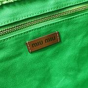 Kitlife Miu Miu Logo woven leather-trimmed tote bag green - 40x34x16 cm - 3