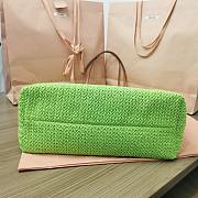 Kitlife Miu Miu Logo woven leather-trimmed tote bag green - 40x34x16 cm - 2