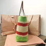 Kitlife Miu Miu Logo woven leather-trimmed tote bag green - 40x34x16 cm - 5