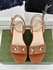 kitlife Gucci Women's Horsebit flatform sandals brown 75mm  - 5