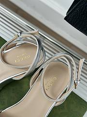 kitlife Gucci Women's Horsebit flatform sandals silver 75mm - 2