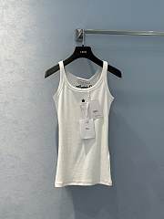 Kitlife Dior Dioriviera Tank Top Ecru Cotton Ribbed Jersey white - 1