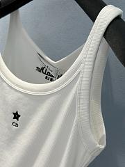 Kitlife Dior Dioriviera Tank Top Ecru Cotton Ribbed Jersey white - 4