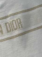 Kitlife Dior Embroidered T-Shirt White Cotton Jersey with Gold-Tone Signature  - 5