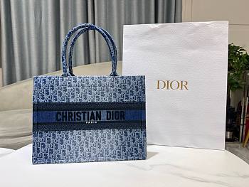 Kitlife Dior book tote blue denim bag - 36.5x27x16 cm