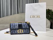 Kitlife Dior 30 Montaigne Oblique Chain Cross Bag Blue denim - 21 x 12 x 6 cm  - 1