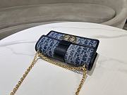 Kitlife Dior 30 Montaigne Oblique Chain Cross Bag Blue denim - 21 x 12 x 6 cm  - 5