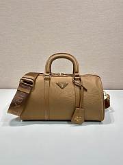Kitlife Prada Re-Edition 1978 medium Re-Nylon and Saffiano leather top-handle bag brown - 31x17x16 cm - 1