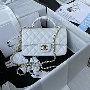 Kitlife chanel handle white bag light gold buckle - 20x12x6cm - 1