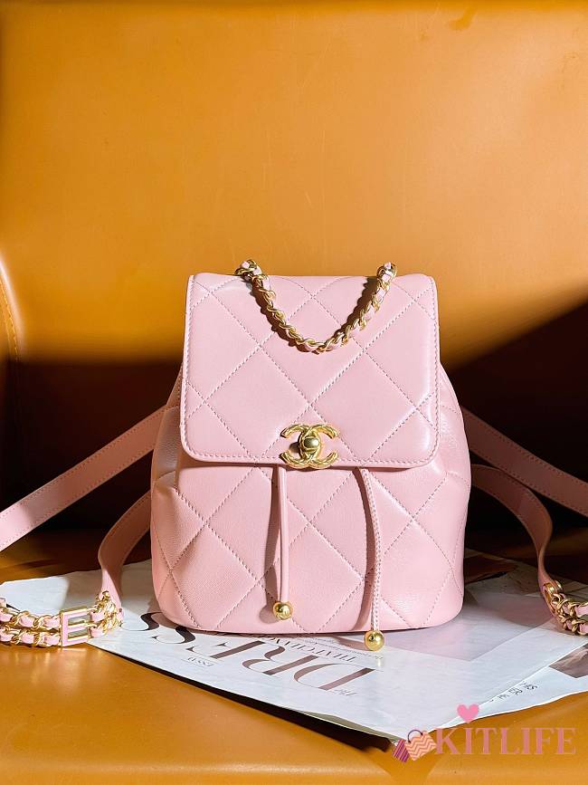 Kitlife chanel backpack Pink lambskin - 20x19x12 cm - 1
