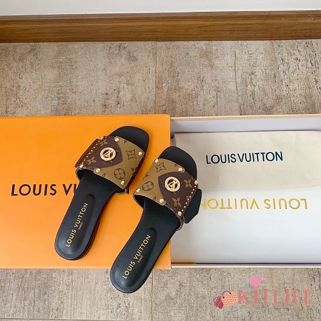 Kitlife Lousi Vuitton Frame Flat Mule brown - 1