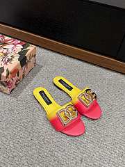 kitlife Dolce&Gabbana Ombré-print calfskin sliders yellow - 5