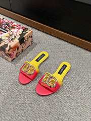 kitlife Dolce&Gabbana Ombré-print calfskin sliders yellow - 4