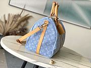 Kitlife Louis Vuitton Keepall Bandoulière 50 Sky Blue Denim bag - 50 x 29 x 23 cm - 6