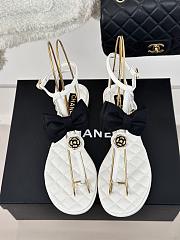 kitlife Chanel Sandals Grosgrain White - 1