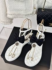 kitlife Chanel Sandals Grosgrain White - 6