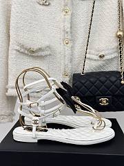 kitlife Chanel Sandals Grosgrain White - 5