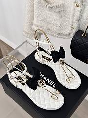 kitlife Chanel Sandals Grosgrain White - 4