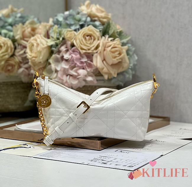 kitlife Diorstar Hobo Bag White with Chain - 28.5x14.5x10cm - 1