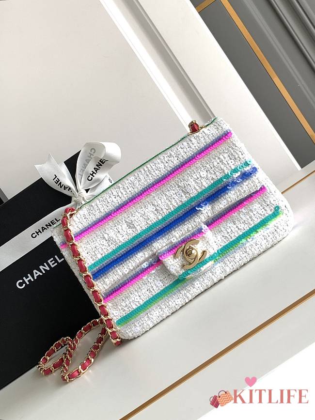 Kitlife Chanel mini classic bag white - 20cm - 1