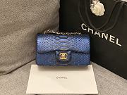 Kitlife Chanel handbag snakeskin material blue - 20cm  - 1
