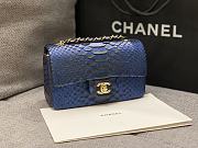 Kitlife Chanel handbag snakeskin material blue - 20cm  - 3