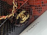 Kitlife Chanel handbag snakeskin material bkack/red - 20cm - 4